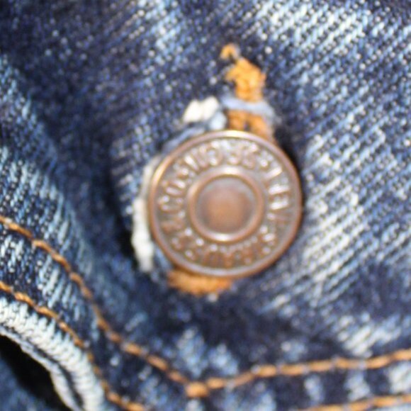 Levi Trucker Jacket Y2K Vintage Jaguar Sun Petroglyphs Logo Vintage Size Small - Picture 14 of 14